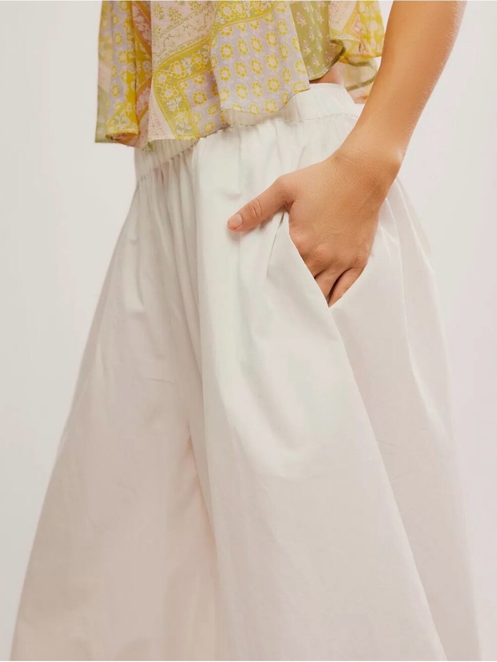 Free-est by Free People White Cropped Luca Culotte Shorts - Picture 9 of 11